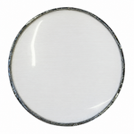 22 cm white darbuka replacement drumhead, straight top view showing the circular playing surface and finished rim