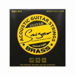 Smiger GBA-011 .011-.052 brass acoustic guitar strings package, full front view with original manufacturer packaging and no external stickers or labels