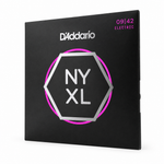 45-degree side view of the D'Addario NYXL0942 6-string electric guitar strings package, 9–42 gauge.