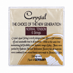 Back view of the Crystal CRYSTAL-OUD-S packet showing its six-string, normal-tension specifications.