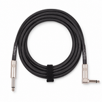 Full view of the black Carry-On 6 m instrument cable showing a straight plug and a right-angle plug.