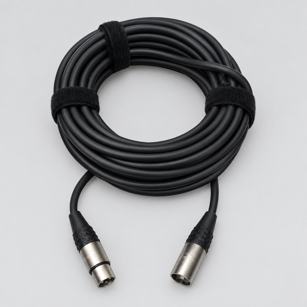Single coiled Peavey PV100 low-Z microphone cable with its two connector ends shown.