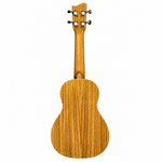 Grape GKS-65 21-inch soprano ukulele, straight back view showing the natural wood-brown finish