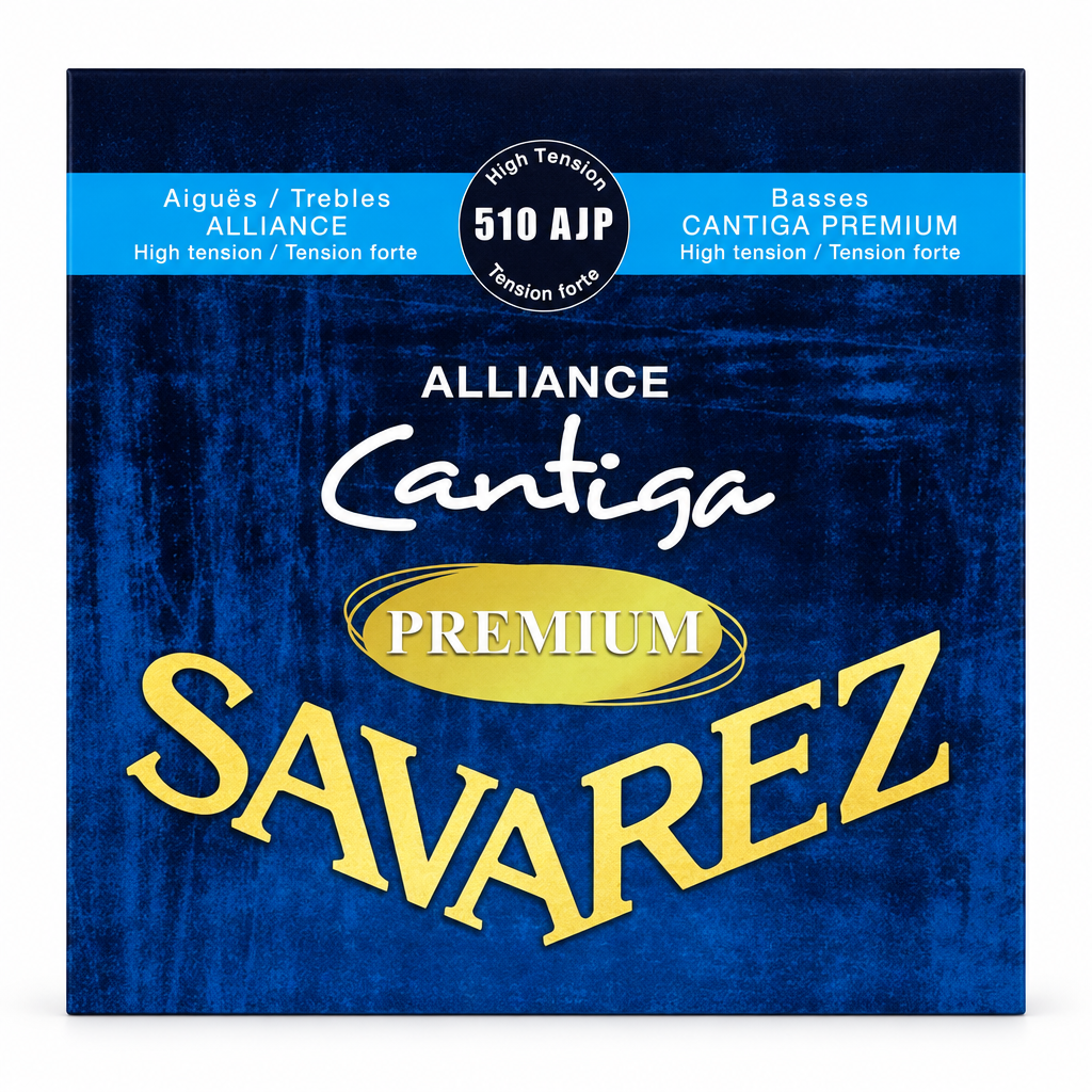 Savarez Alliance Cantiga Premium 510AJP bass guitar strings package, straight front view