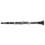 Khon 6402M Bb clarinet with matte black finish shown from the side, displaying the full length, keywork, mouthpiece, and bell