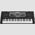 Unbranded MK2089 electronic keyboard shown from the front with its 61 black and white keys, speakers, display, and control panel