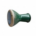 Unbranded Syrian Darbuka B.B lying horizontally, showing the green body, light drumhead, rim, and hardware on a clean white background