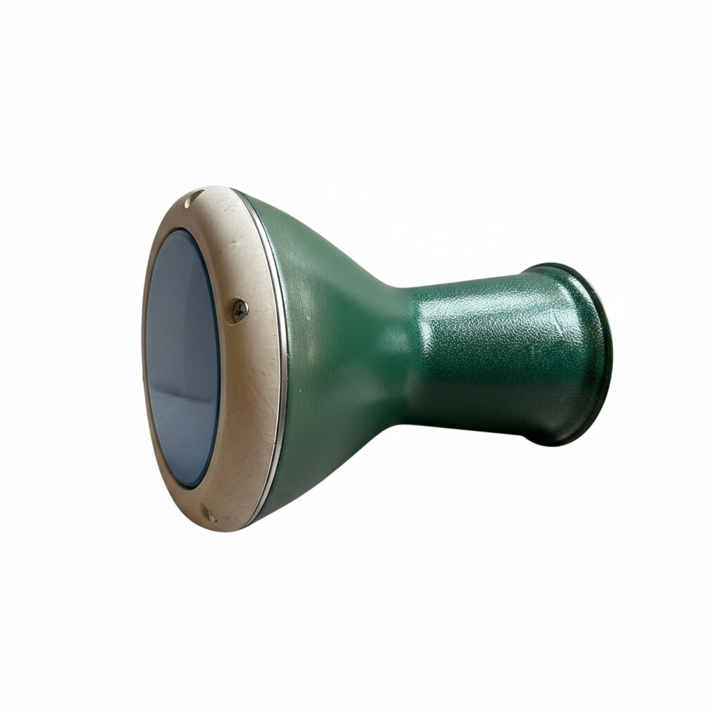 Unbranded Syrian Darbuka B.B lying horizontally, showing the green body, light drumhead, rim, and hardware on a clean white background