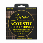 Smiger GPA-011 .011-.052 phosphor bronze acoustic guitar strings package, full front view with original manufacturer packaging and no external stickers or labels