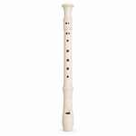 Yamaha YRS-24B white soprano recorder, full front view