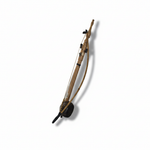 Egyptian rababa shown diagonally with its full body, neck, bow, and string components on a white background