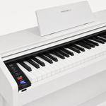 Close-up of the Medeli DP280K/WH weighted keys and controls.