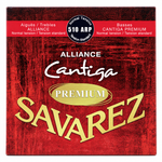 Close-up of the Savarez Alliance Cantiga Premium 510ARP bass guitar strings package front label