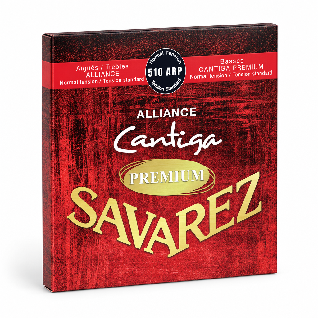 Savarez Alliance Cantiga Premium 510ARP bass guitar strings package, three-quarter angled view
