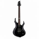 ESP LTD F-10 Series black electric guitar, front view