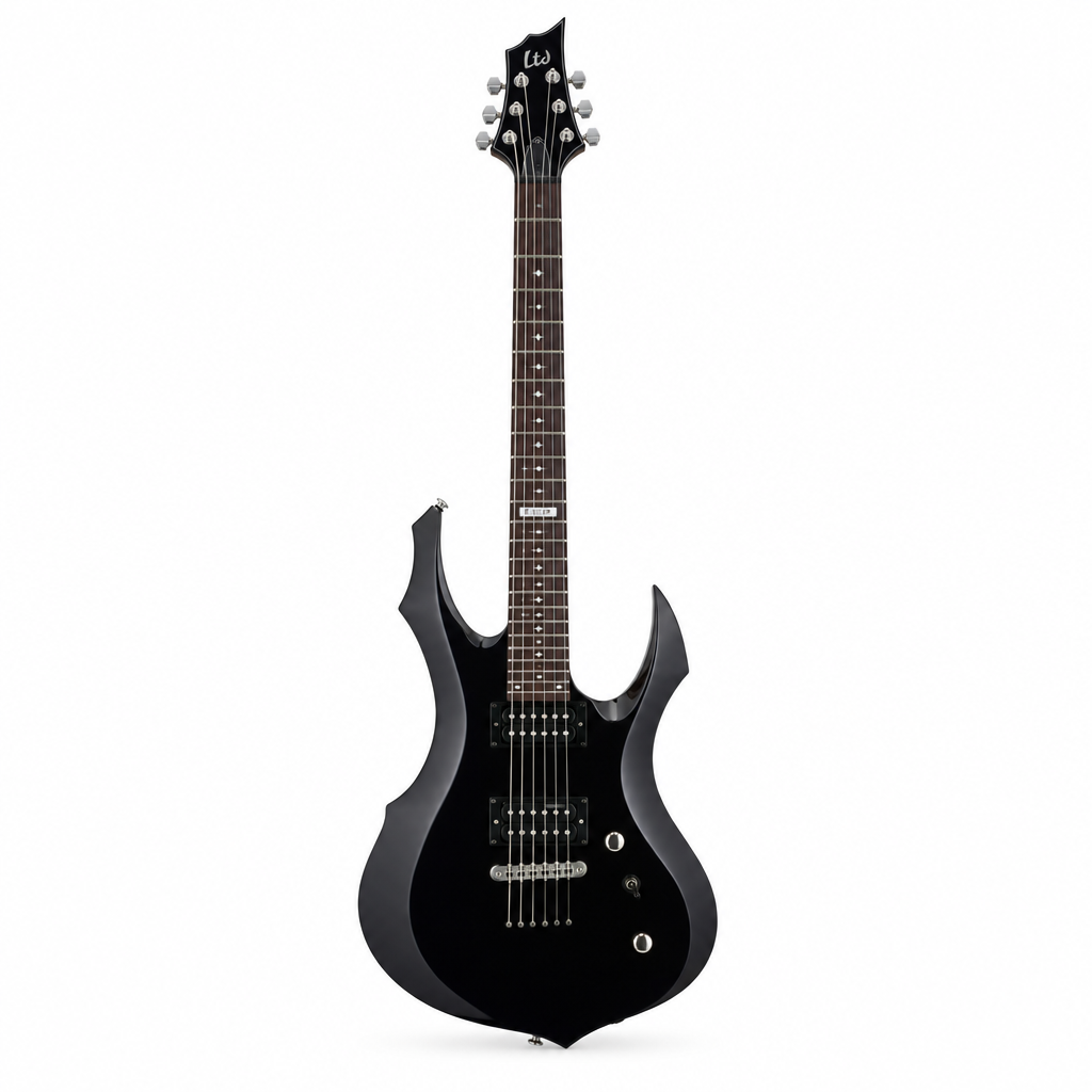 ESP LTD F-10 Series black electric guitar, front view