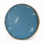 22 cm blue darbuka replacement drumhead at an angled view showing the rim and edge
