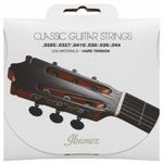 Ibanez ICLS6HT classical guitar strings package shown straight-on with Hard Tension, USA materials, listed gauges, and original printed details preserved on a clean white background
