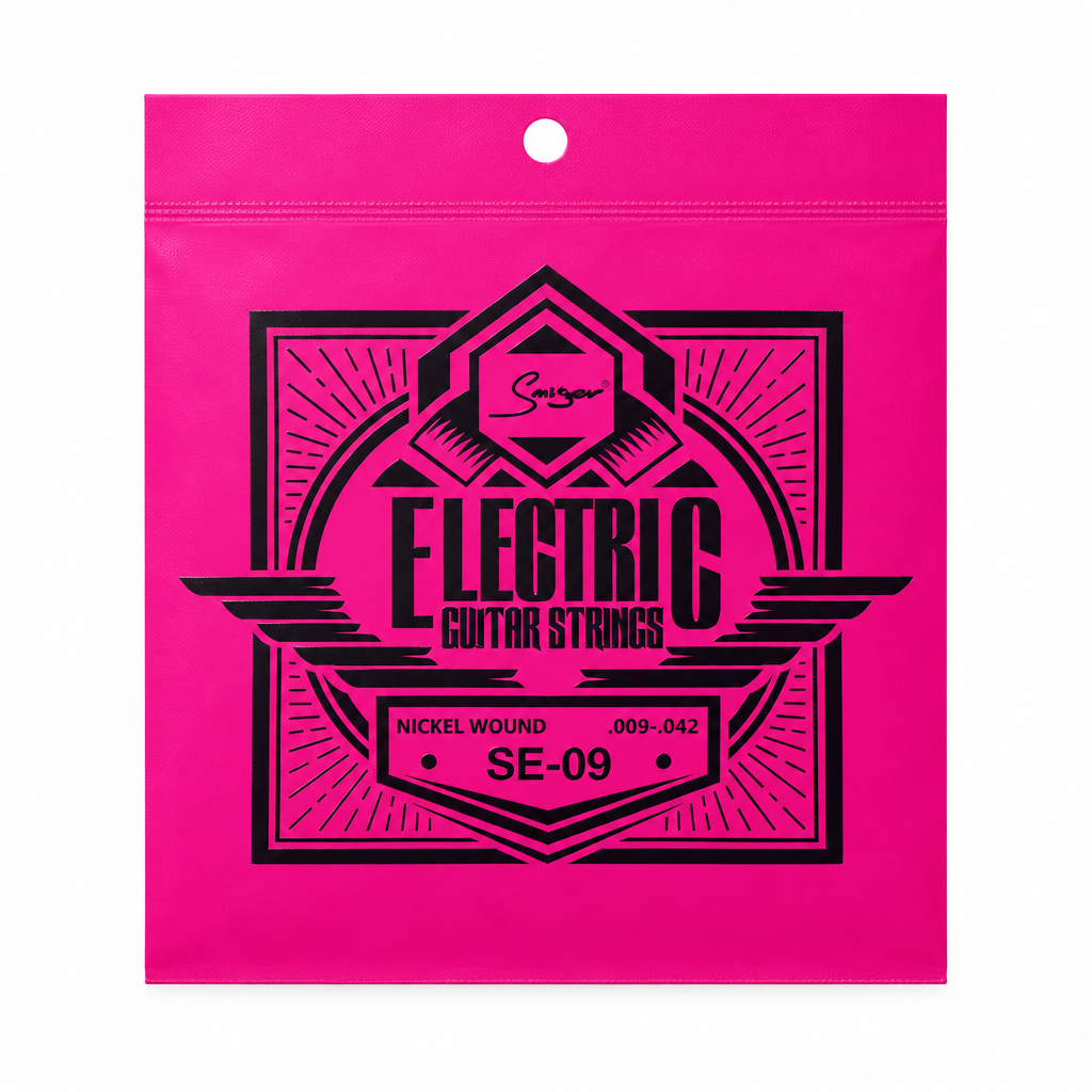 Smiger SE-09 .009-.042 nickel wound electric guitar strings package, full front view with original manufacturer packaging and no external stickers or labels