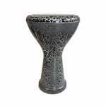 Unbranded Syrian 8-Braghi Mukasir darbuka upright front view with a smooth top and no visible screws, bolts, studs, or metal hardware
