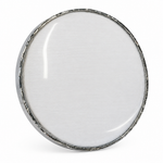 22 cm white darbuka replacement drumhead at an angled view showing the rim and edge thickness
