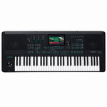 Straight-on full front view of the 61-key Medeli AKX10 digital workstation keyboard