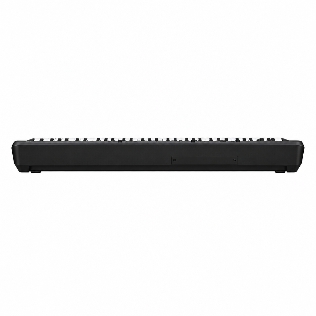 Rear view of the Korg KROSS 2 61-key synthesizer workstation in Super Matte Black.