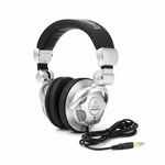 Behringer HPX2000 closed-back DJ headphones shown in a complete three-quarter view with swiveling ear cups and cable on a white background