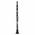 Khon 6402M Bb clarinet with matte black finish shown upright from the front, displaying the full keywork, mouthpiece, and bell