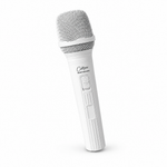 45-degree view of the white Carry-On Performer dynamic microphone.