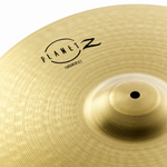 Close-up of the genuine Planet Z marking and lathed surface on a cymbal