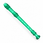 Green Chinese soprano recorder, angled view without branding