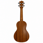 Grape GKS-50 21-inch soprano ukulele, straight back view showing the natural wood-brown finish