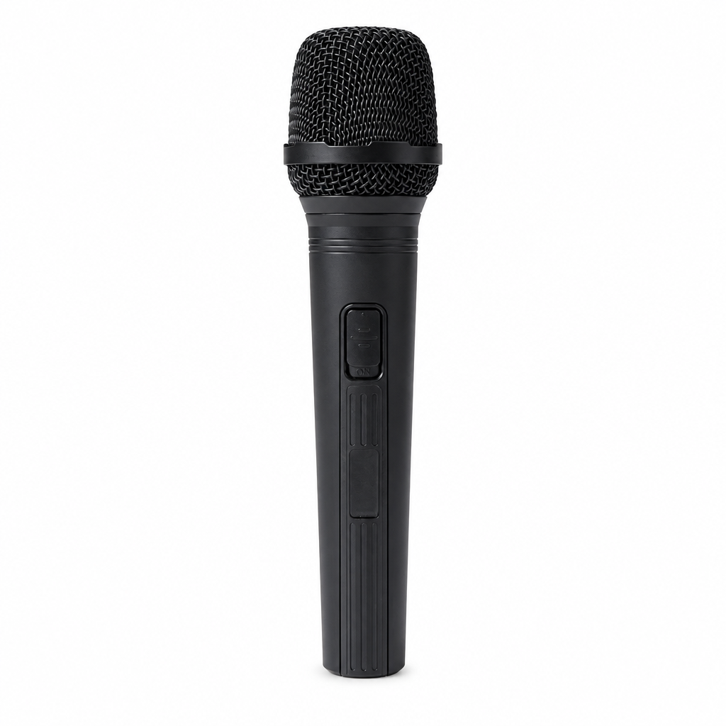 Rear view of the black Carry-On dynamic microphone.