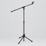 Unbranded M-300 microphone stand shown from the front with its adjustable stand, boom arm, microphone mount, and tripod base
