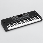 Unbranded MK2117 electronic keyboard shown from a three-quarter diagonal angle with its display, speakers, keys, and control panel