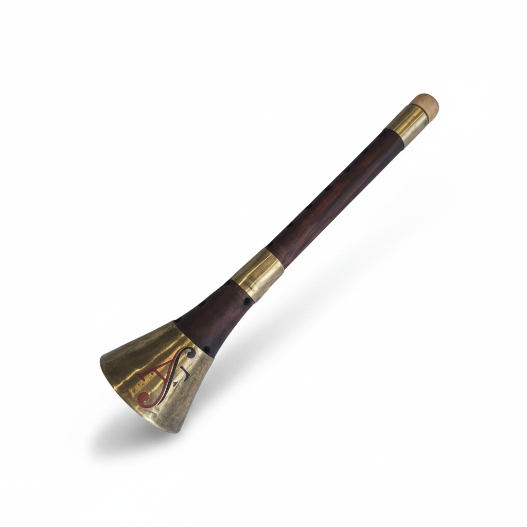 EGY Medium Egyptian Mizmar, traditional Egyptian wind instrument on a white background