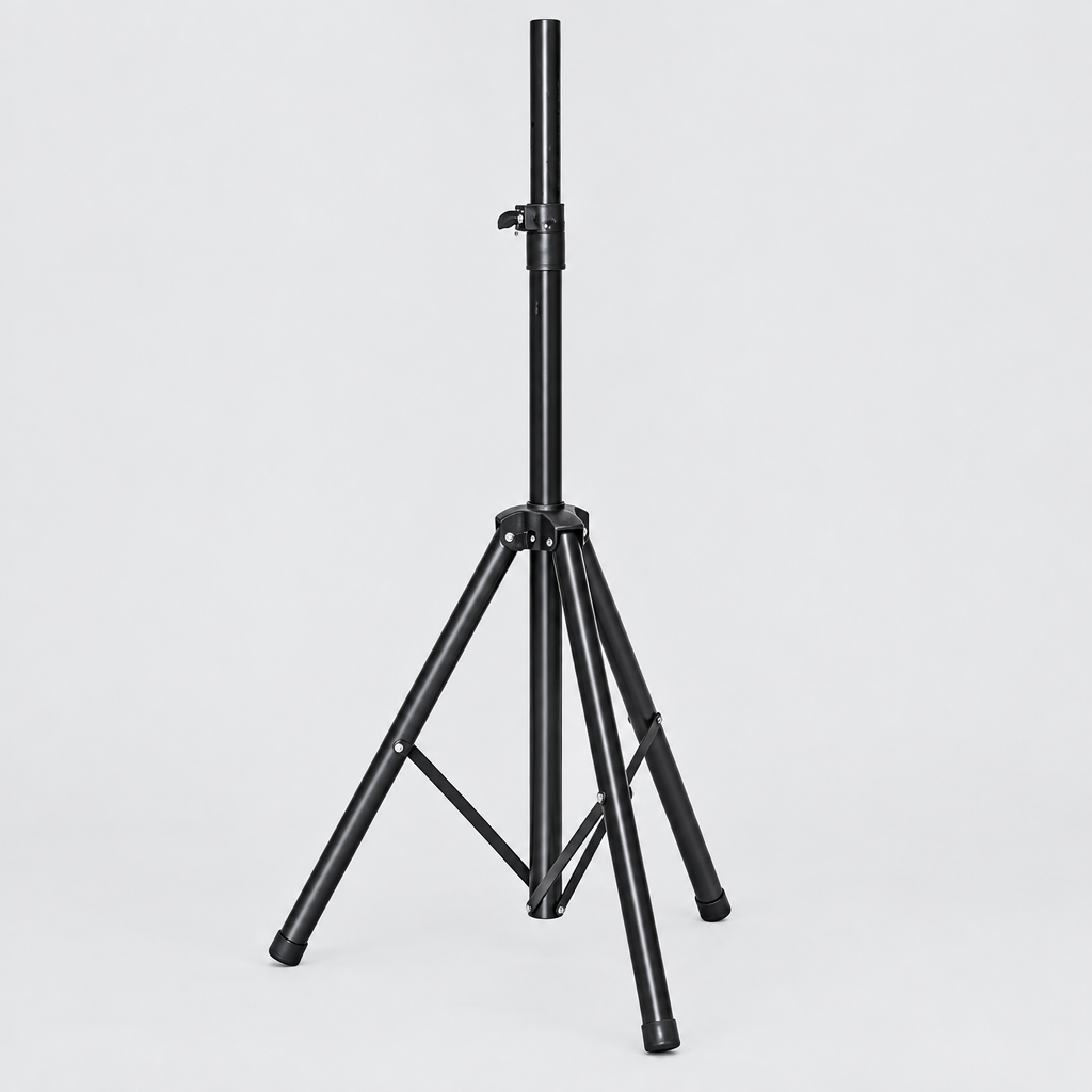 Unbranded black Y-402 speaker stand shown from the front in a square studio product image