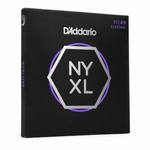 45-degree side view of the D'Addario NYXL1149 11–49 medium-gauge electric guitar strings package.