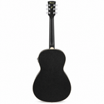 Ibanez PN14MHE-WK Weathered Black Open Pore parlor acoustic-electric guitar, rear view