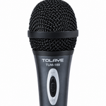 Close-up of the Tolaye TUM189 microphone grille and on-off switch