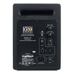 Back view of a KRK speaker with control panel and branding.