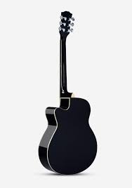 Black electric guitar on a white background