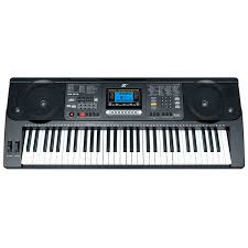 Keyboard with various controls on a white background