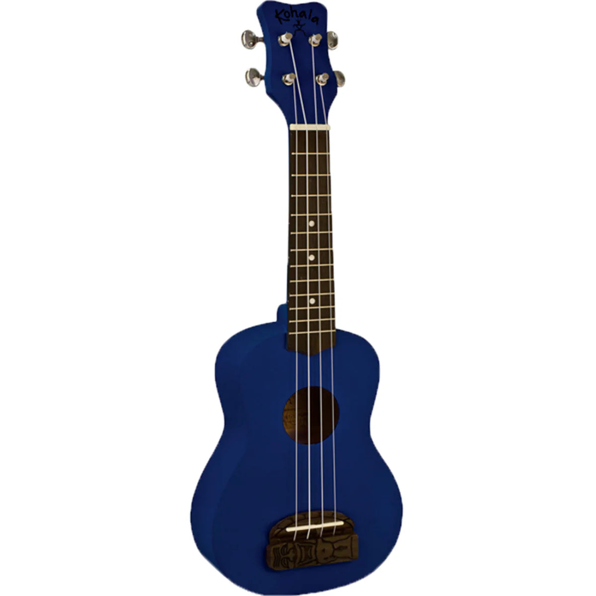 Blue ukulele on a white background
