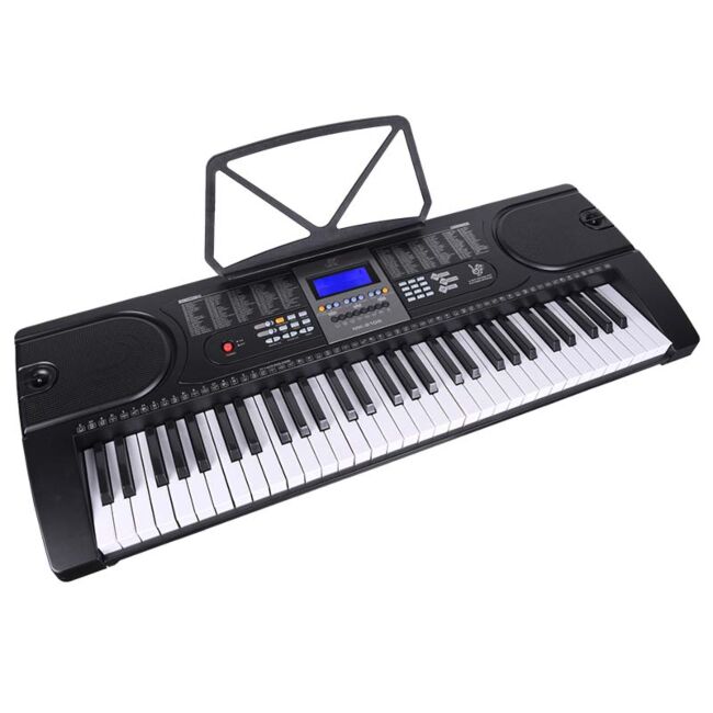 Keyboard with stand on a white background