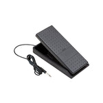 Black foot pedal with cable on a white background