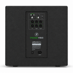 Rear panel of the Mackie Thump115S powered subwoofer showing its controls and input/output connections.