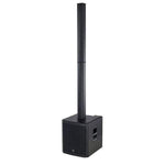 Black column speaker on a white background